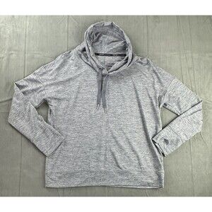 Calvin Klein‎ Performance Shirt Womens Medium Heather Blue Long Sleeve Mock Neck